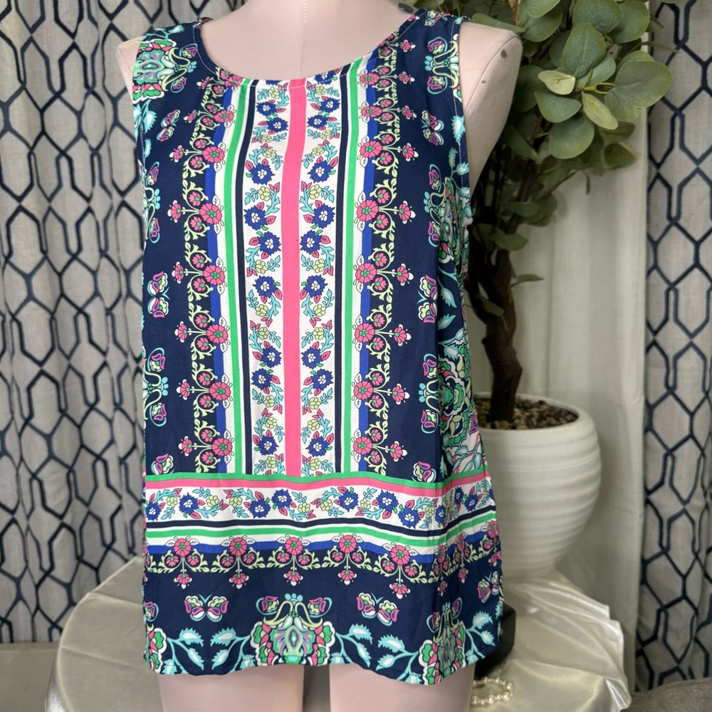 Anne Carson Floral Patterned Sleeveless Top